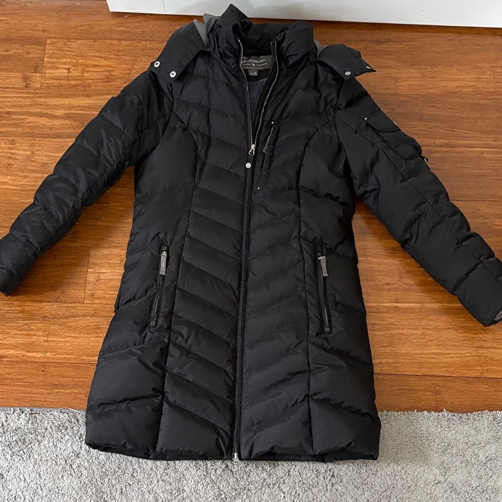 Eddie Bauer Women’s Black Puffer Coat - Insulated Long Winter Jacket